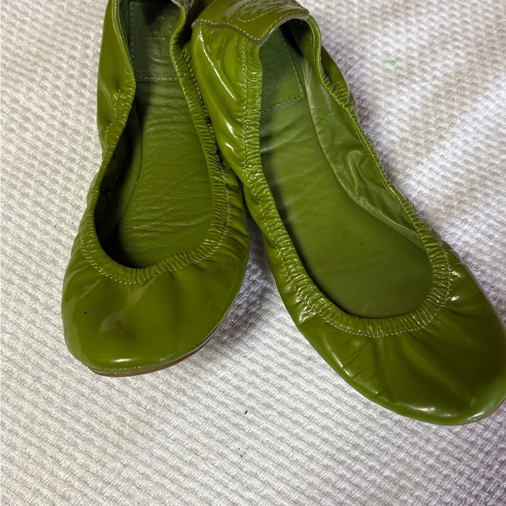 Tory Burch Green Ballet Flats
